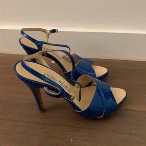 Blue High Heel Strappy Sandals